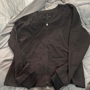 Scrub Black Zip Front Jacket, size xs
